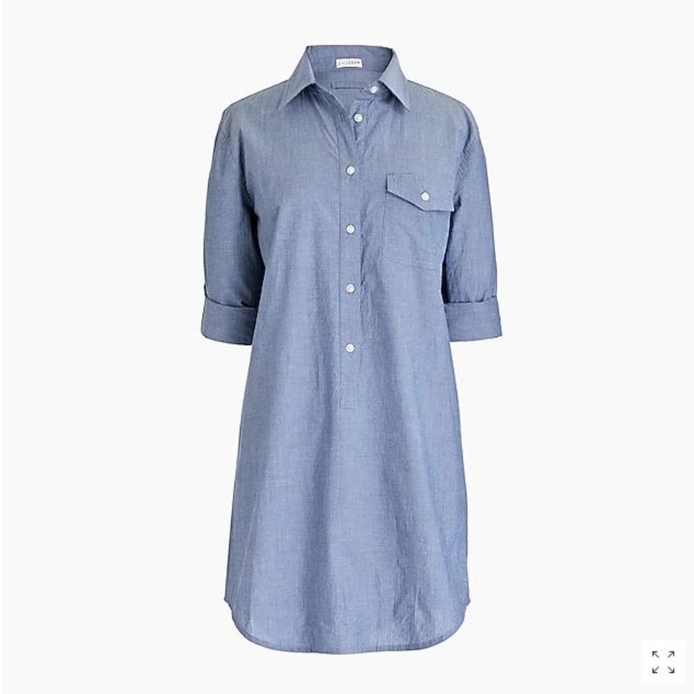 J Crew Chambray Tunic Shirt Medium Light Blue